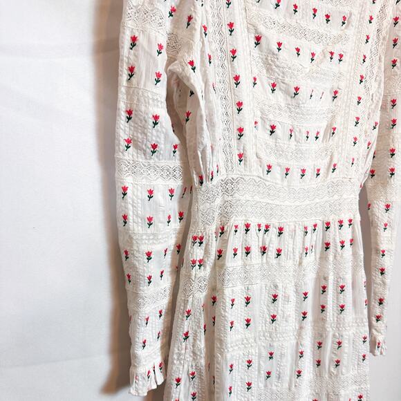 NWT LOVESHACKFANCY White Lace Floral Garden Fabiana Maxi Dress Sz. 2 - Picture 11 of 14